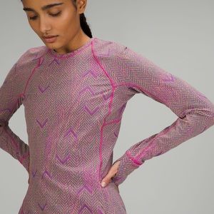 Lululemon Pink Jacquard It's Rulu Run Long Sleeve Shirt